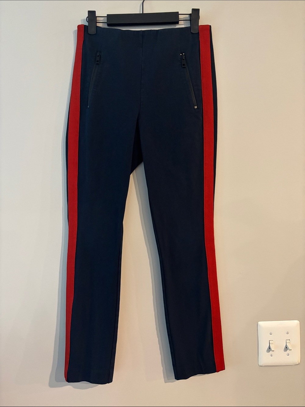 rag & bone Navy Pants with Red Side Stripes